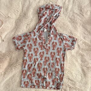 Kate Quinn Rust Lobster Print Shirt